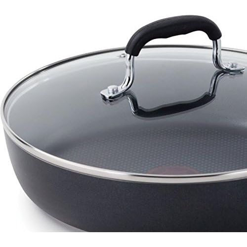  T-fal E93897 Dishwasher Safe Cookware Fry Pan with Lid, 10-Inch, Black