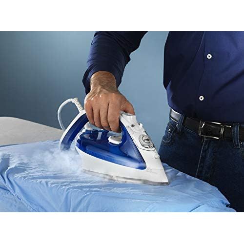  T-fal, Blue Steam, Ceramic Flat Iron, Scratch Resistant, Anti-Drip and Auto-Off System, 1700 Watt, 1700-Watt