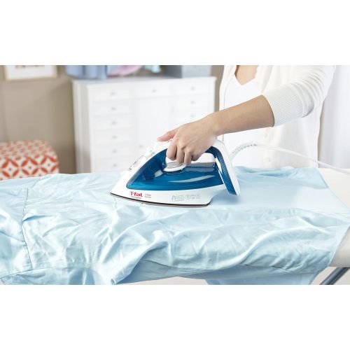  T-fal, Blue Steam, Ceramic Flat Iron, Scratch Resistant, Anti-Drip and Auto-Off System, 1700 Watt, 1700-Watt