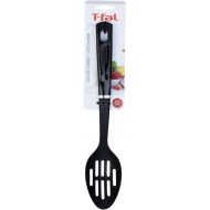 T-fal Slotted Spoon Large Size Nylon Server 12-inch Long Heat Resistant Spoon For Straining Pasta, Rice And Noodle - Kitchen Serving Slotted Spoon Black - Plastic Ergonomic