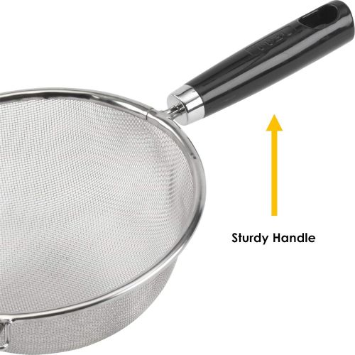  T-fal Fine Mesh Strainer with Reinforced Frame and Sturdy Handle Grip - Large Stainless Steel Sifter Great For Commercial, Home and Kitchen usage - 7 Inch Diameter