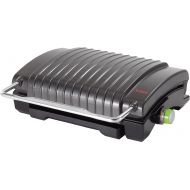T-fal GC4208 4-Burger Curved Grill with Non-Stick Plates, Silver