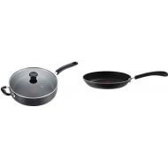 T-fal B36290 Specialty Nonstick 5 Qt. Jumbo Cooker Saute Pan with Glass Lid, Black AND T-fal 2100086427 E93805 Professional Total Nonstick Thermo-Spot Heat Indicator Fry Pan, 10.25