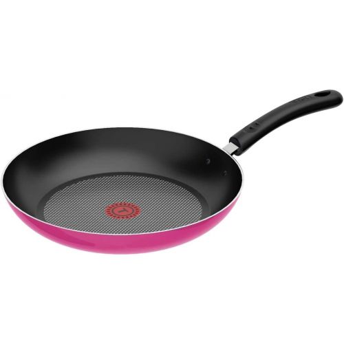  T-fal C72905 Excite Nonstick Thermo-Spot Dishwasher Safe Oven Safe PFOA Free Cookware, 10.25-Inch, Pink