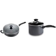 T-fal B36290 Specialty Nonstick 5 Qt. Jumbo Cooker Saute Pan with Glass Lid, Black AND T-Fal Specialty 3 Quart Handy Pot w/Glass Lid