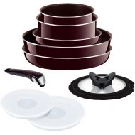 T-FAL frying pan 10-point set detachable handle Ingenio Neo mahogany Premier set with a lid 9 gas fire heater dedicated L63192