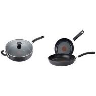 T-fal B36290 Specialty Nonstick 5 Qt. Jumbo Cooker Saute Pan with Glass Lid, Black AND Ultimate Hard Anodized 2-Piece Scratch Resistant Titanium Nonstick Thermo-Spot PFOA Free Cook