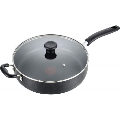  T-fal B36290 Specialty Nonstick 5 Quart Jumbo Cooker Saute Pan with Glass Lid, Black