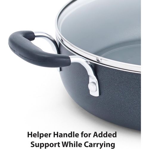  T-fal B36290 Specialty Nonstick 5 Quart Jumbo Cooker Saute Pan with Glass Lid, Black