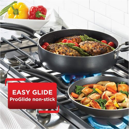  T-fal B36290 Specialty Nonstick 5 Quart Jumbo Cooker Saute Pan with Glass Lid, Black