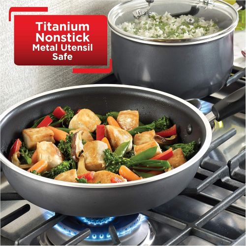  T-fal Signature Fry Pan Set, 8 Inch and 10.5 Inch, Grey