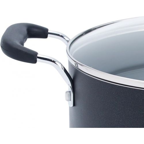  T-fal Soup, Stock, Dishwasher Safe Nonstick Pot, 8 Quart, Charcoal, Black