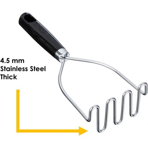  T-fal Stainles Steel Potato Masher With Strong And Sturdy Handle Grip - Great For Making Mashed Potato, Guacamole, Egg Salad And Banana Bread Dishwasher Friendly