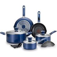 T-fal Excite ProGlide Nonstick Thermo-Spot Heat Indicator Dishwasher Oven Safe Cookware Set, 14-Piece, Blue