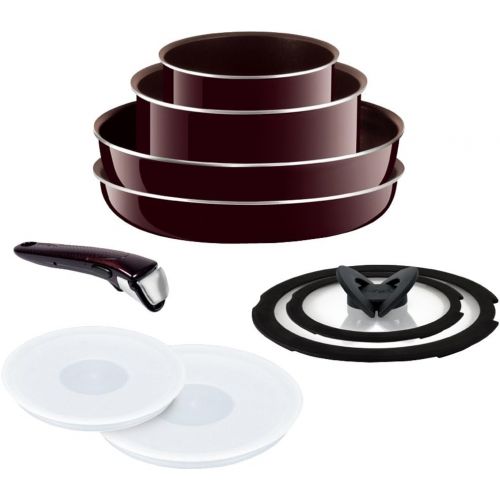  T-FAL frying pan 9-point set detachable handle Ingenio Neo mahogany Premier set with a lid 9 gas fire heater dedicated L63191