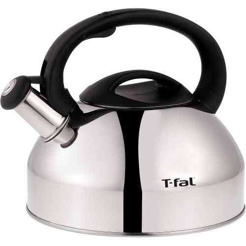  [아마존베스트]T-fal C76220 Specialty Stainless Steel Dishwasher Safe Whistling Coffee and Tea Kettle, 3-Quart, Silver