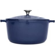 T-fal Enameled Cast Iron Round Dutch Oven with Lid, 6 quart, Blue