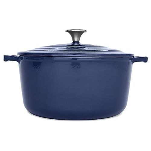  T-fal Enameled Cast Iron Round Dutch Oven with Lid, 6 quart, Blue