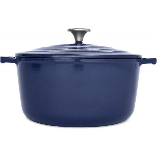  T-fal Enameled Cast Iron Round Dutch Oven with Lid, 6 quart, Blue