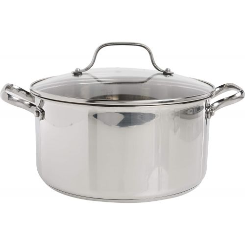  T-fal E75846 Performa Stainless Steel Dishwasher Safe Induction Compatible Dutch Oven Cookware, 5.5-Quart, Silver