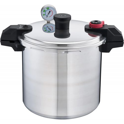  T-fal Pressure Cooker, Pressure Canner with Pressure Control, 3 PSI Settings, 22 Quart, Silver - 7114000511