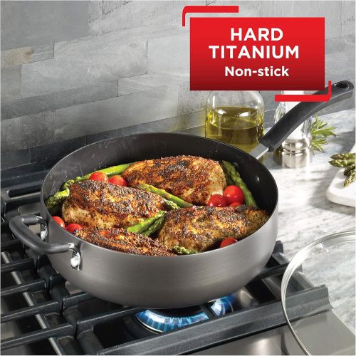  T-fal, Ultimate Hard Anodized, Nonstick 5 Qt. Jumbo Cooker, Black, E76582, 5 Quart, Grey