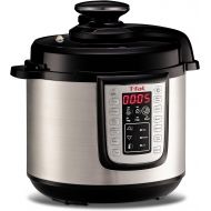 T-fal Pressure Cooker, Pressure Fryer, Programmable Pressure Cooker, 25 Programs, 6 Quart, Silver