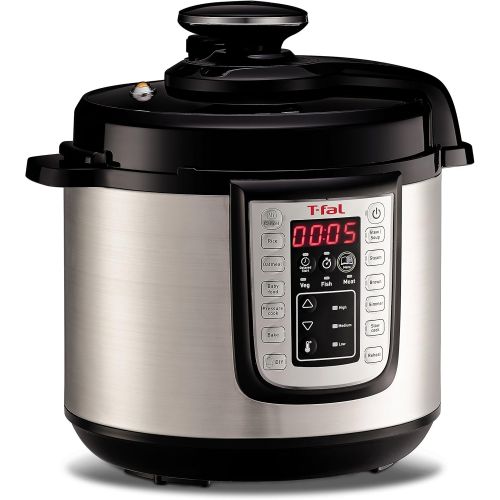 테팔 T-fal Pressure Cooker, Pressure Fryer, Programmable Pressure Cooker, 25 Programs, 6 Quart, Silver