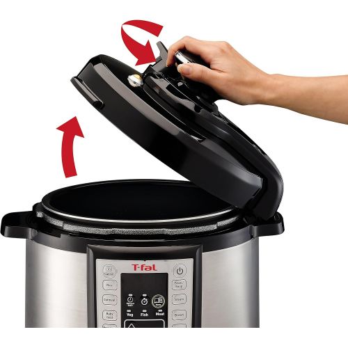 테팔 T-fal Pressure Cooker, Pressure Fryer, Programmable Pressure Cooker, 25 Programs, 6 Quart, Silver