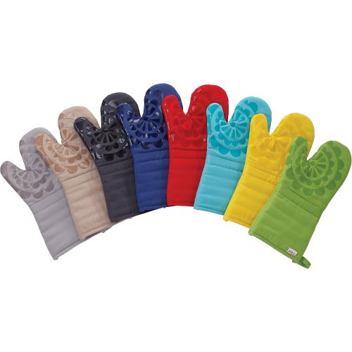  [아마존베스트]T-fal Textiles 50959 Medallion Design 100-Percent Cotton and Silicone Oven Thumb Mitt, Sand, Individual,