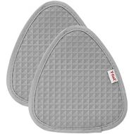 T-fal Textiles Waffle Silicone Pot Holder Set, Softflex, Non-Slip Grip, Heat Resistant, 8.25-inches x 7.5-inches, 2 Pack, Gray