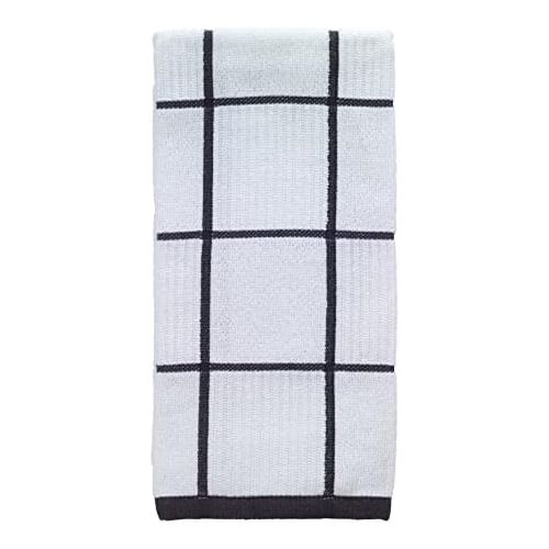  T-fal Textiles 10153 100-Percent Cotton Checked Parquet Kitchen Dish Towel, Charcoal, Single