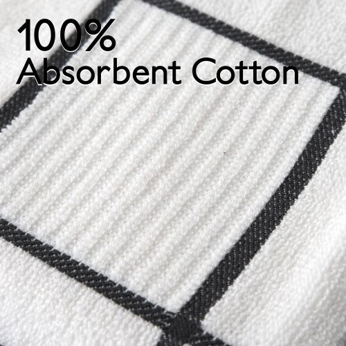  T-fal Textiles 10153 100-Percent Cotton Checked Parquet Kitchen Dish Towel, Charcoal, Single