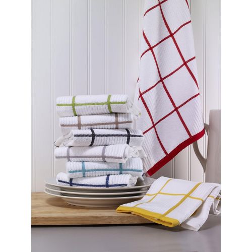  T-fal Textiles 10153 100-Percent Cotton Checked Parquet Kitchen Dish Towel, Charcoal, Single