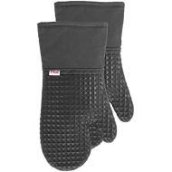 T-fal Textiles Waffle Silicone Oven Mitt Set, Softflex,Non-Slip Grip, Heat Resistant, 13-inches x 7-inches, 2 Pack, Charcoal