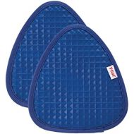 T-fal Textiles Waffle Silicone Pot Holder Set, Softflex, Non-Slip Grip, Heat Resistant, 8.25-inches x 7.5-inches, 2 Pack, Blue