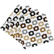 T-fal Textiles Highly Absorbent 100% Cotton Double Sided Printed Dish Cloths, 12 x 12, Set of 4, Neutral Bulb Pattern