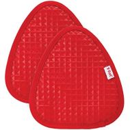 T-fal Textiles Waffle Silicone Pot Holder Set, Softflex, Non-Slip Grip, Heat Resistant, 8.25-inches x 7.5-inches, 2 Pack, Red