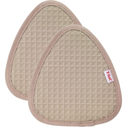  T-fal Textiles Waffle Silicone Pot Holder Set, Softflex, Non-Slip Grip, Heat Resistant, 8.25-inches x 7.5-inches, 2 Pack, Sand