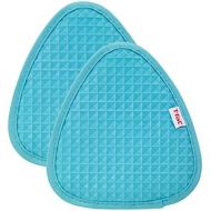 T-fal Textiles Waffle Silicone Pot Holder Set, Softflex, Non-Slip Grip, Heat Resistant, 8.25-inches x 7.5-inches, 2 Pack, Breeze Blue