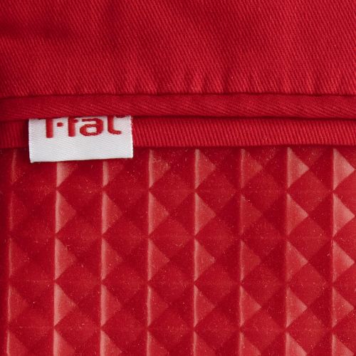  T-fal Textiles Waffle Silicone Oven Mitt Set, Softflex,Non-Slip Grip, Heat Resistant, 13-inches x 7-inches, 2 Pack, Red