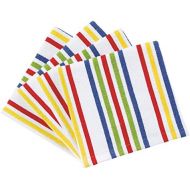 T-fal Textiles Highly Absorbent 100% Cotton Double Sided Printed Dish Cloths, 12 x 12, Set of 4, Striped Red/Multi Pattern