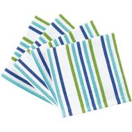 T-Fal Textiles 22418 2-Pack 100-Percent Cotton Print Dual Sided Dish Cloths, Red Multi Pattern, 4 Pack, Stripe Cool