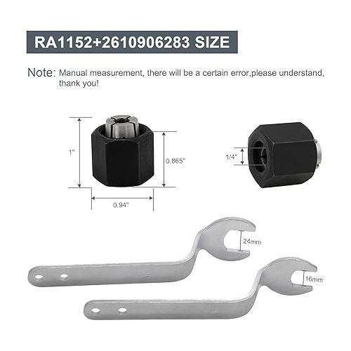  RA1152 Offset Wrenches for Router Bit-Changing BOSCH 2610906283 1/4-Inch Collet Chuck for 1613-,1617-, 1618- & 1619- Series Routers