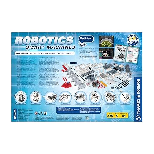  Thames & Kosmos | Robotics Smart Machines | Robotics for Kids 8 and up | STEM Kit builds 8 Robots | Full Color Manual to help with assembly | Requires tablet or smartphone | Parents' Choice Gold Award