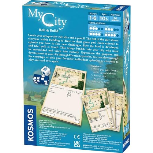  My City Roll and Build | Board Games | Dice Game | Roll and Write | 1 to 6 Players | Kosmos | 1-6 Players | Fast-Paced Game