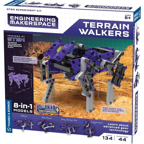  Thames & Kosmos Engineering Makerspace Terrain Walkers Science Experiment & Model Building Kit, Construct 8 Awesome Walking Machines & Learn About Intermittent Gears