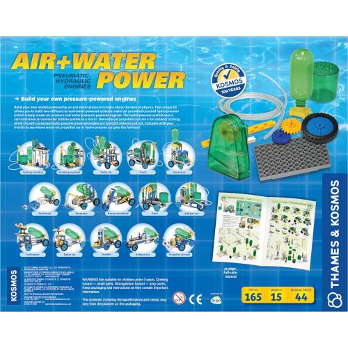  Thames & Kosmos Air + Water Power | Build 15 Pneumatic & Hydraulic Models | Powered by Air + Water | 48 Page Full Color Experiment Manual | Science & Engineering Kit