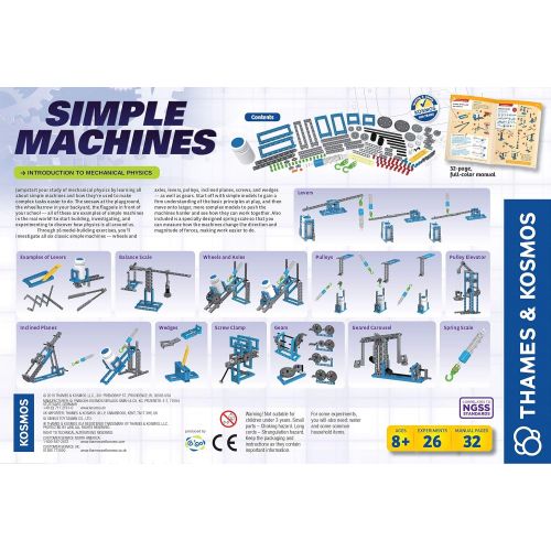  Thames & Kosmos Simple Machines Science Experiment & Model Building Kit, Introduction to Mechanical Physics, Build 26 Models to Investigate The 6 Classic Simple Machines