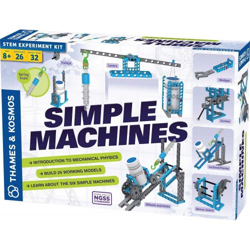  Thames & Kosmos Simple Machines Science Experiment & Model Building Kit, Introduction to Mechanical Physics, Build 26 Models to Investigate The 6 Classic Simple Machines